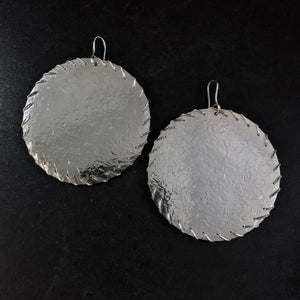 JAFFA0102 Disk Earrings (large)  by herosisters - Luxury handmade silver jewelry and accessories